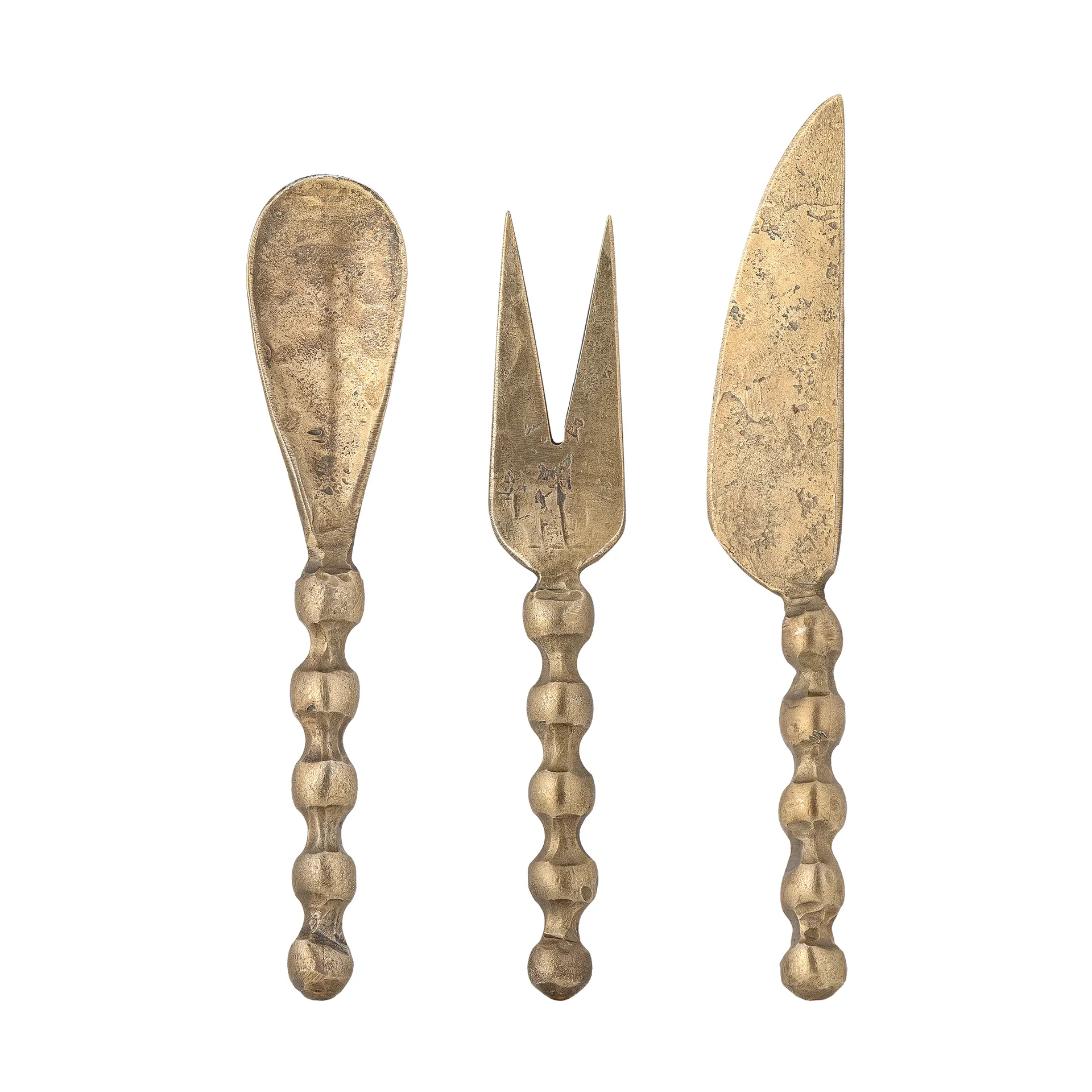 Haolin cheese knives, 3-piece, Brass Bloomingville