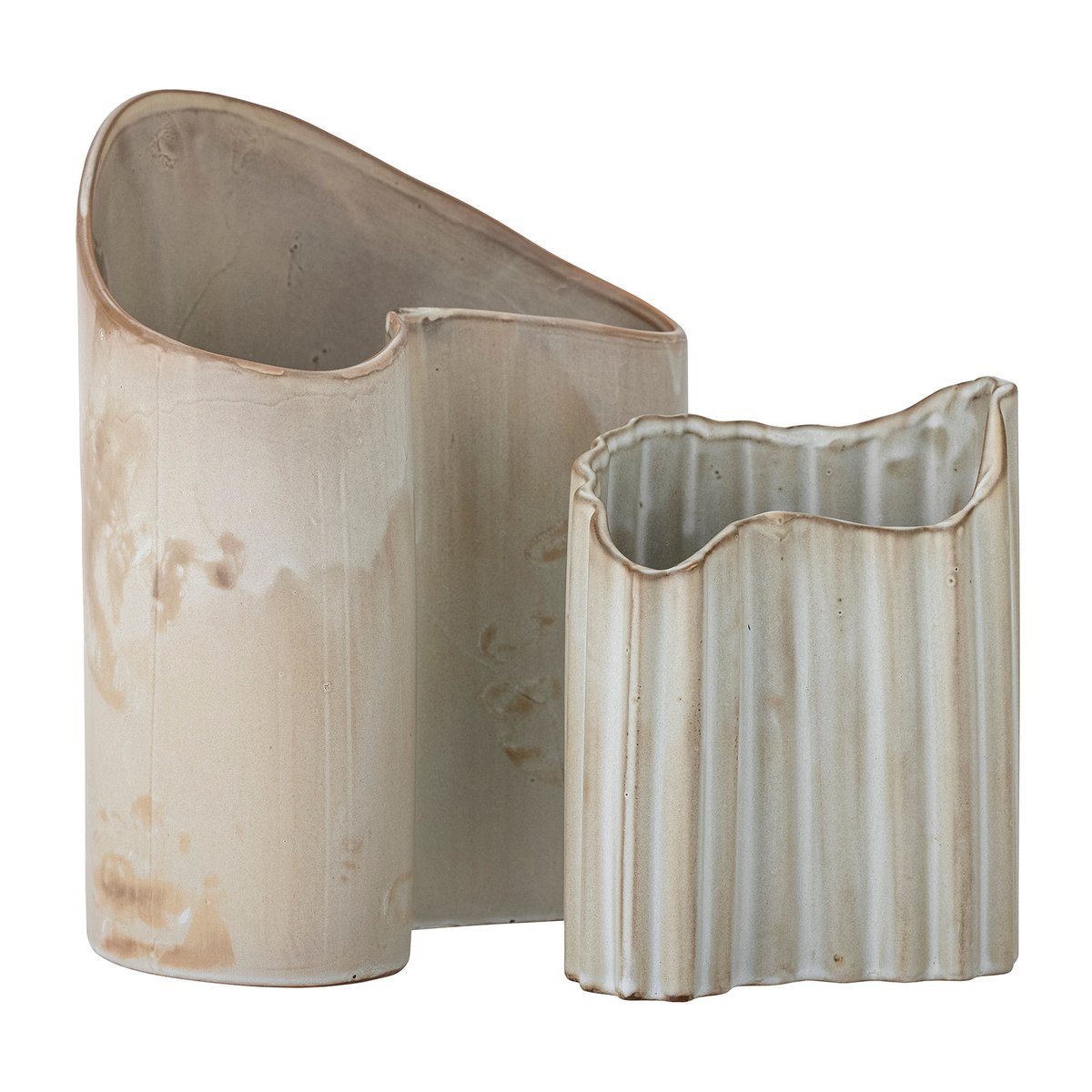 Bloomingville Henaj vase 2 pieces Brown-beige | Scandinavian Design | Vases | Beige