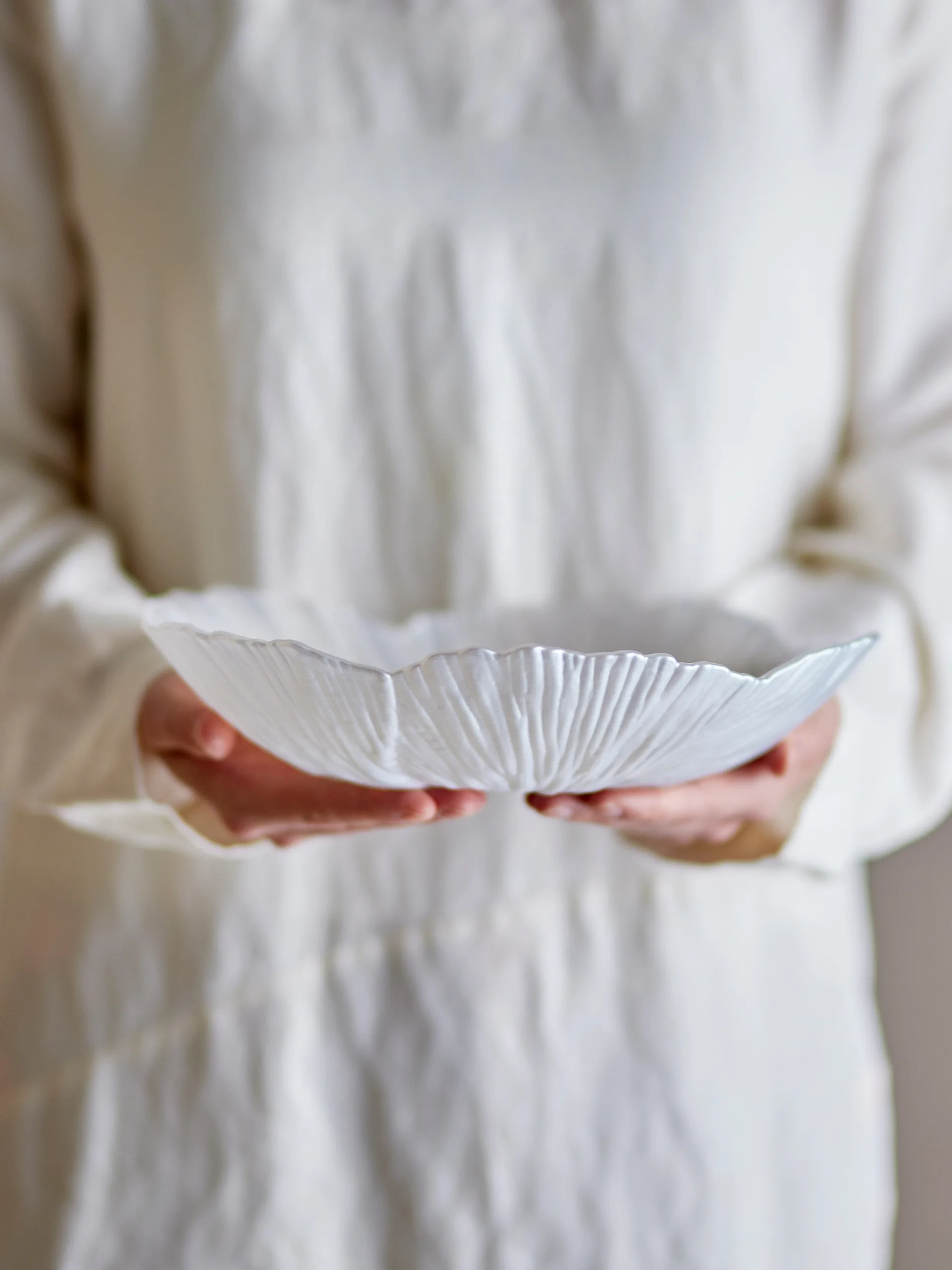 Iani bowl glass Ø26 cm, White Bloomingville