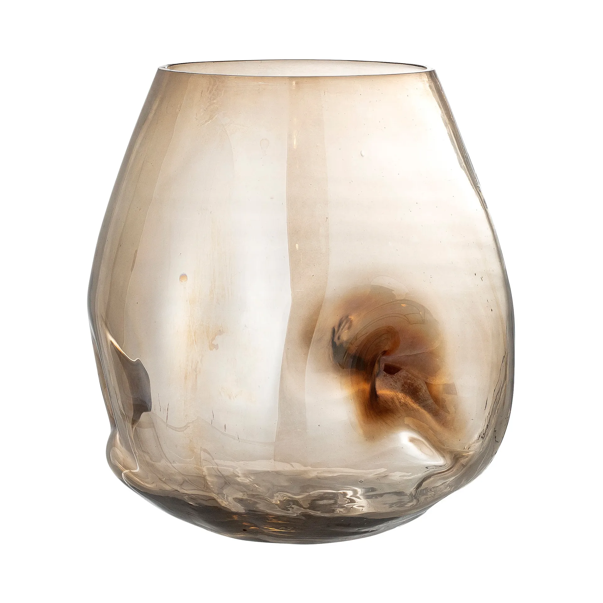 Ifza glass vase 20 cm, brown Bloomingville