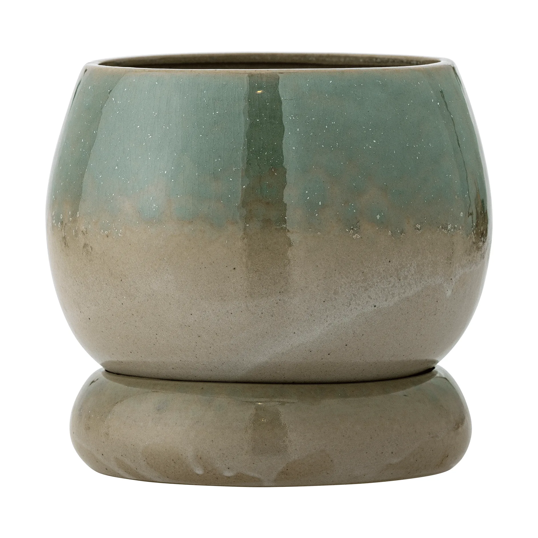 Imke pot with saucer, Green, 18.5x17.5 cm Bloomingville