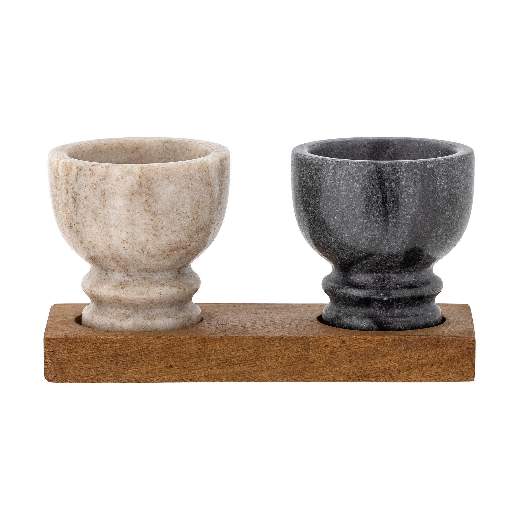 Inesa salt & pepper cellar set, Marble-Mango wood Bloomingville