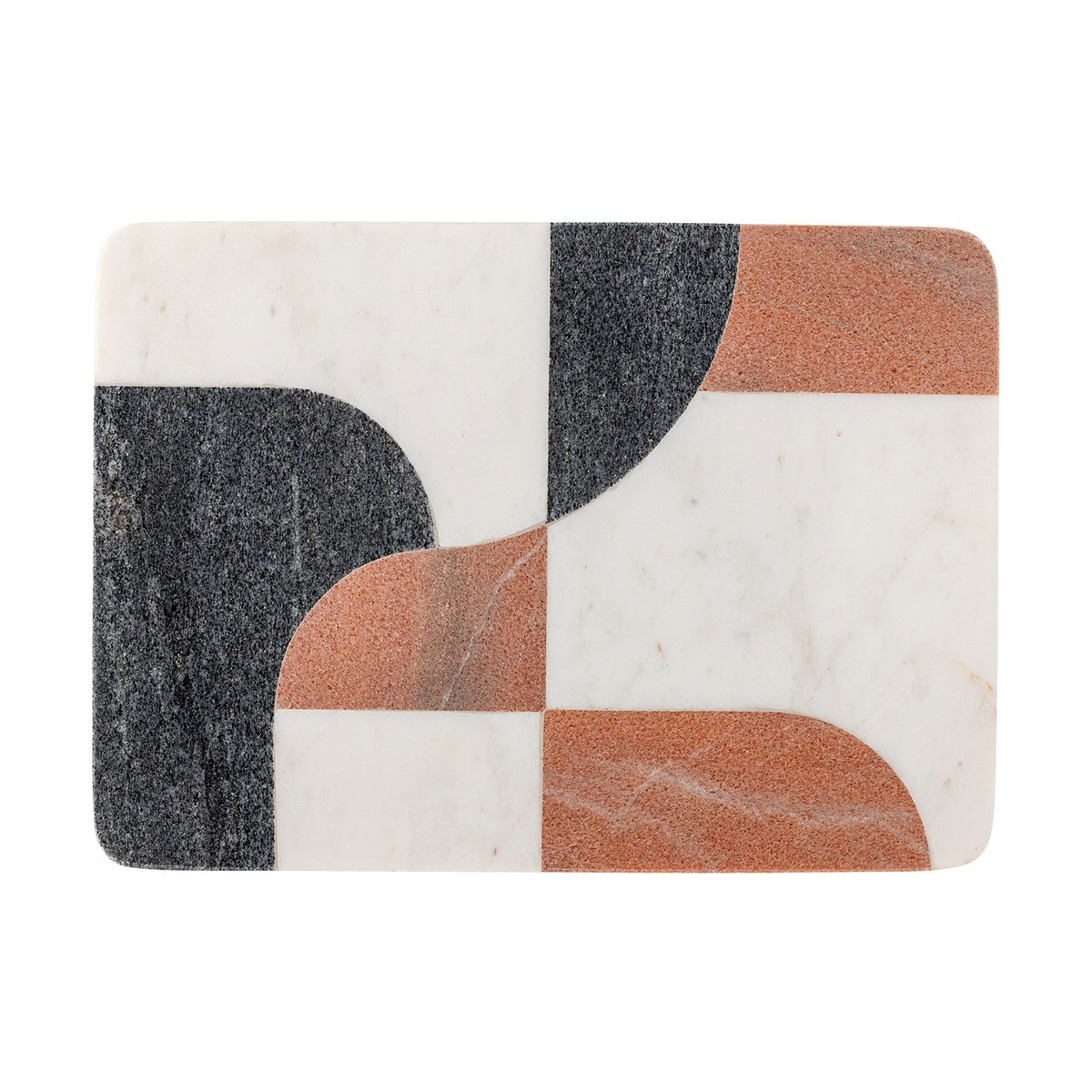 Bloomingville Jazzi cutting board 20x28 cm White-black-brown