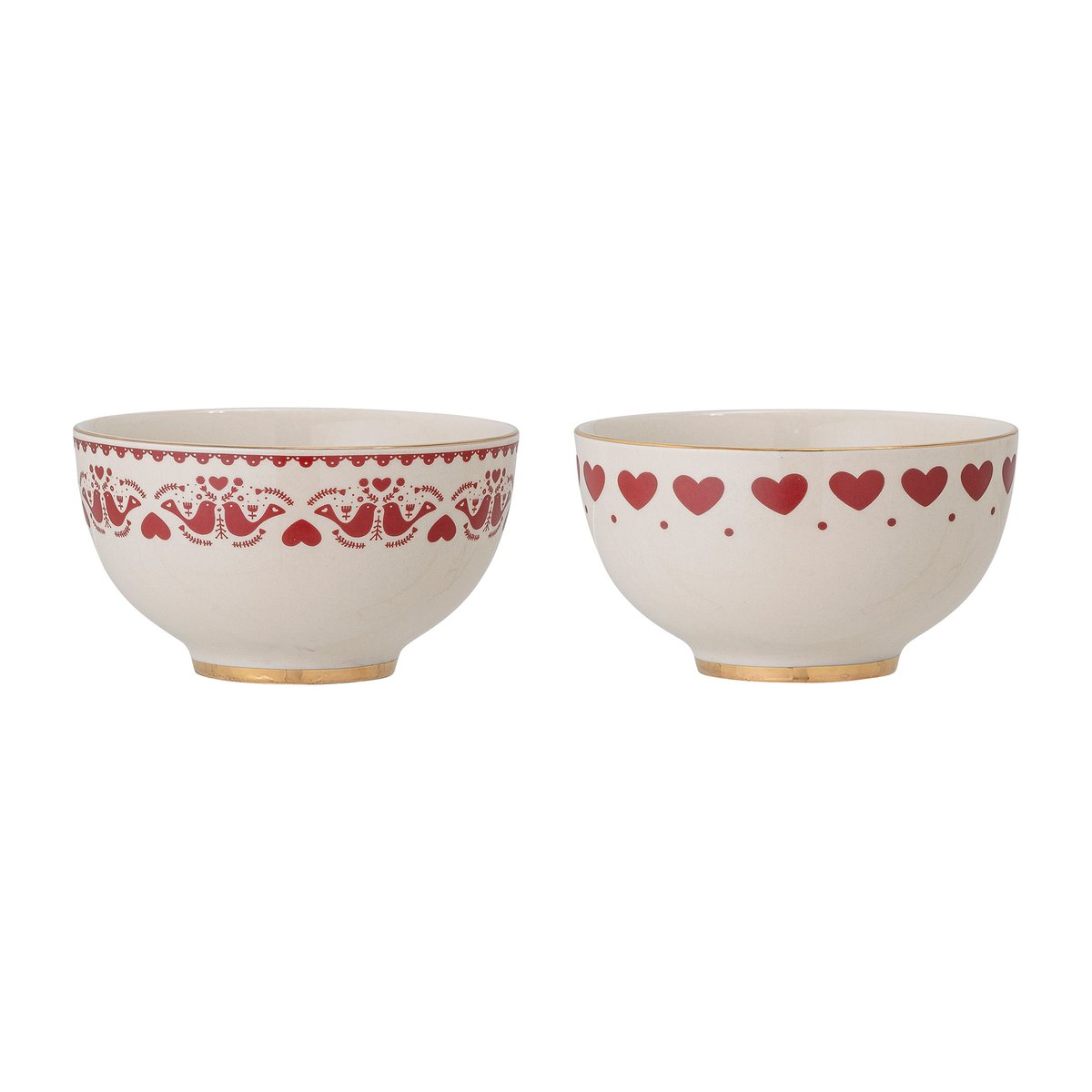 Bloomingville Jolly bowl 2-pack Red | Scandinavian Design | Breakfast bowls | Red