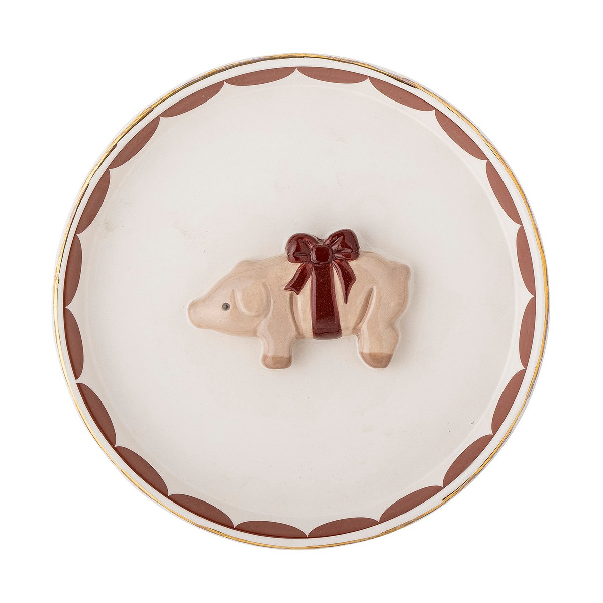 Bloomingville Jolly serving bowl o18 cm White-red | Scandinavian Design | Decorative bowls | Red