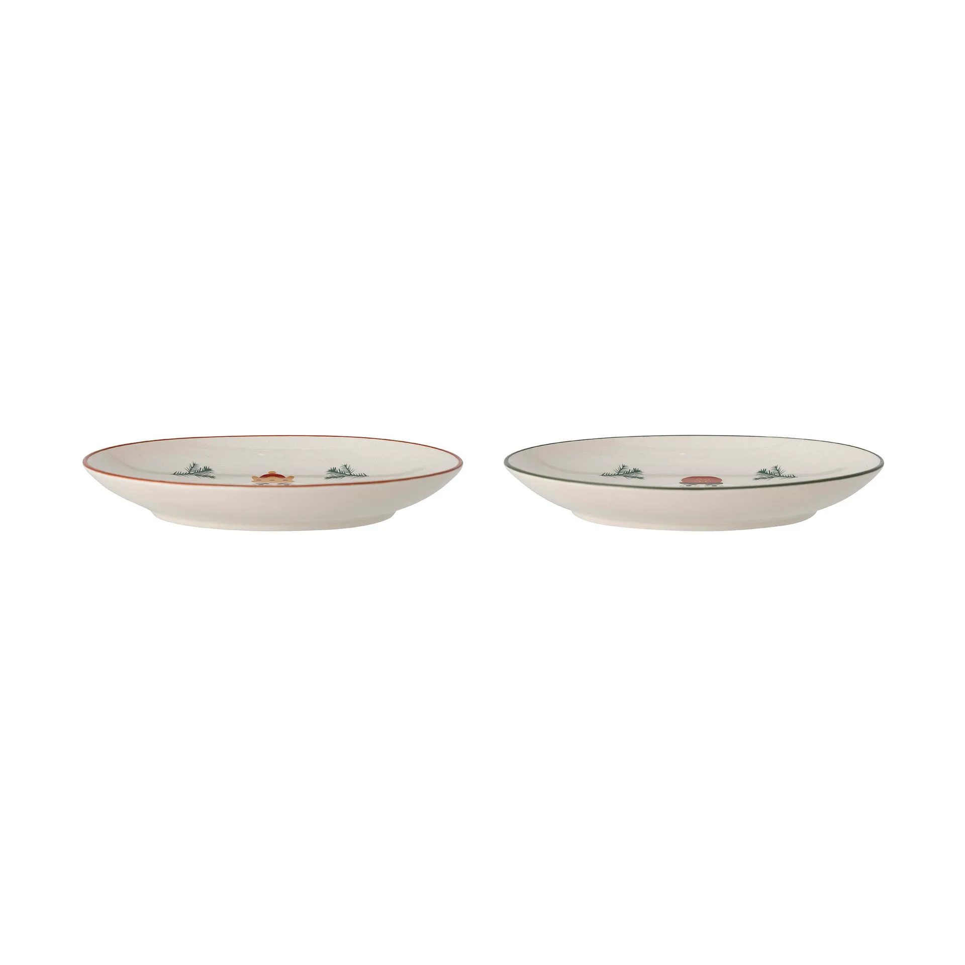 Jolly side plate Ø16 cm 2 pieces, White-red Bloomingville