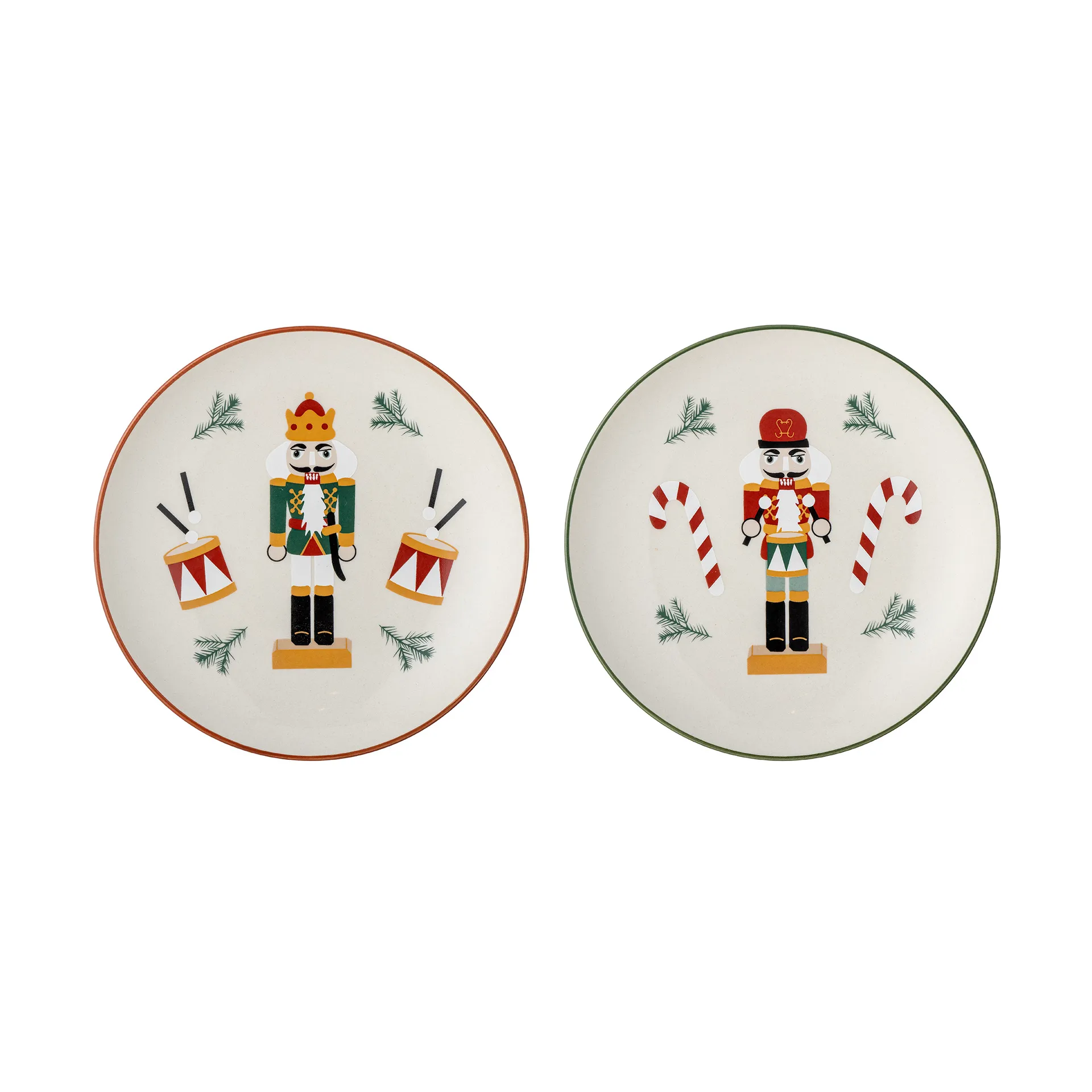 Jolly side plate Ø16 cm 2 pieces, White-red Bloomingville