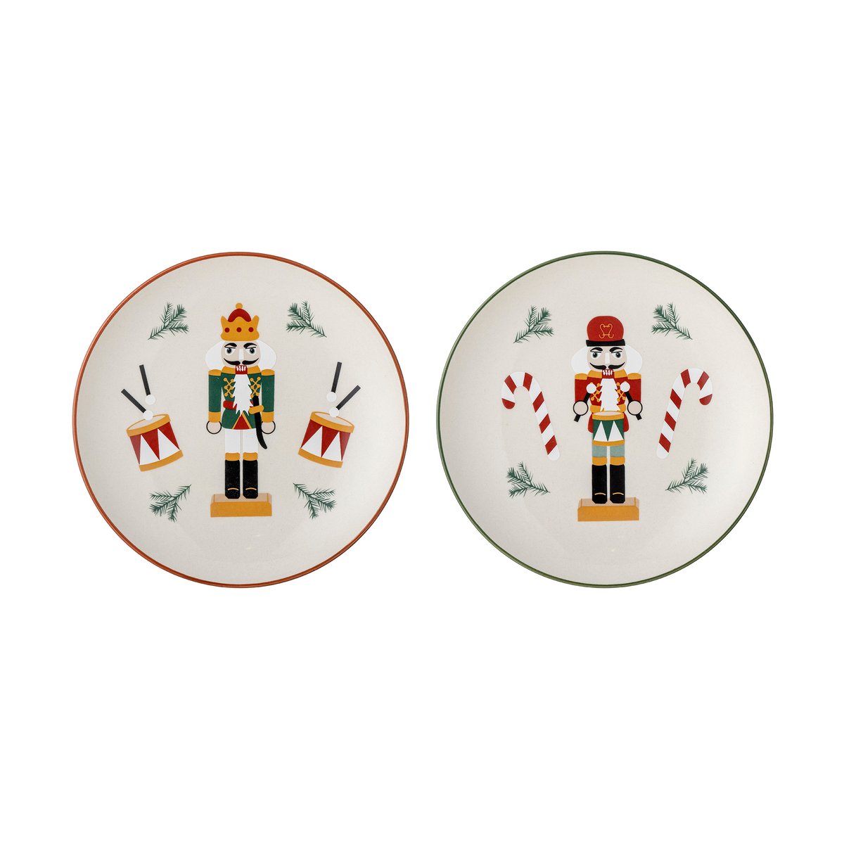 Bloomingville Jolly side plate Ø16 cm 2 pieces White-red