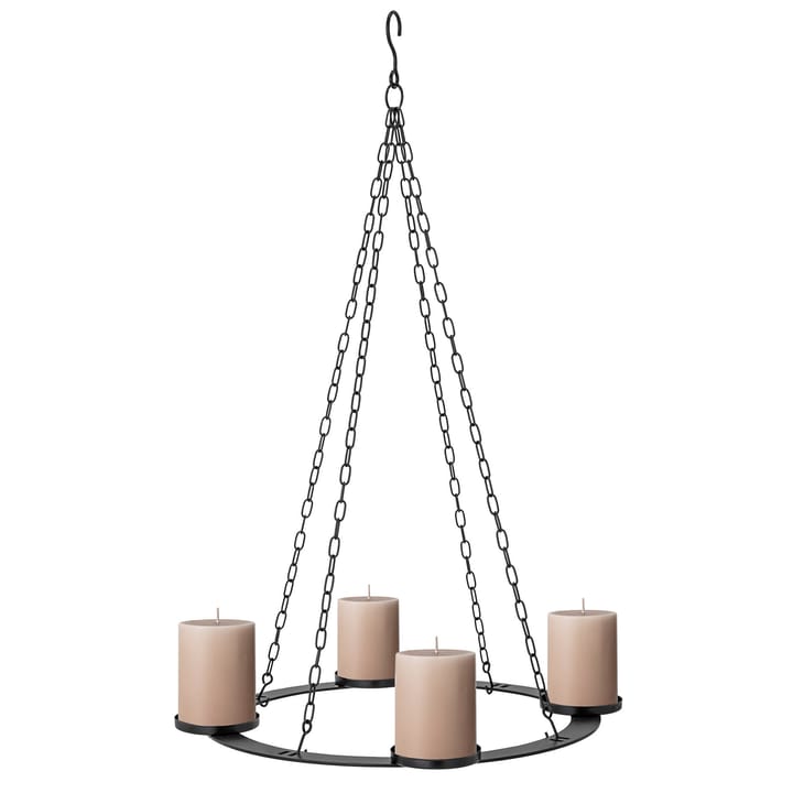 Jutta advent candle chandelier Ø40 cm, Black Bloomingville