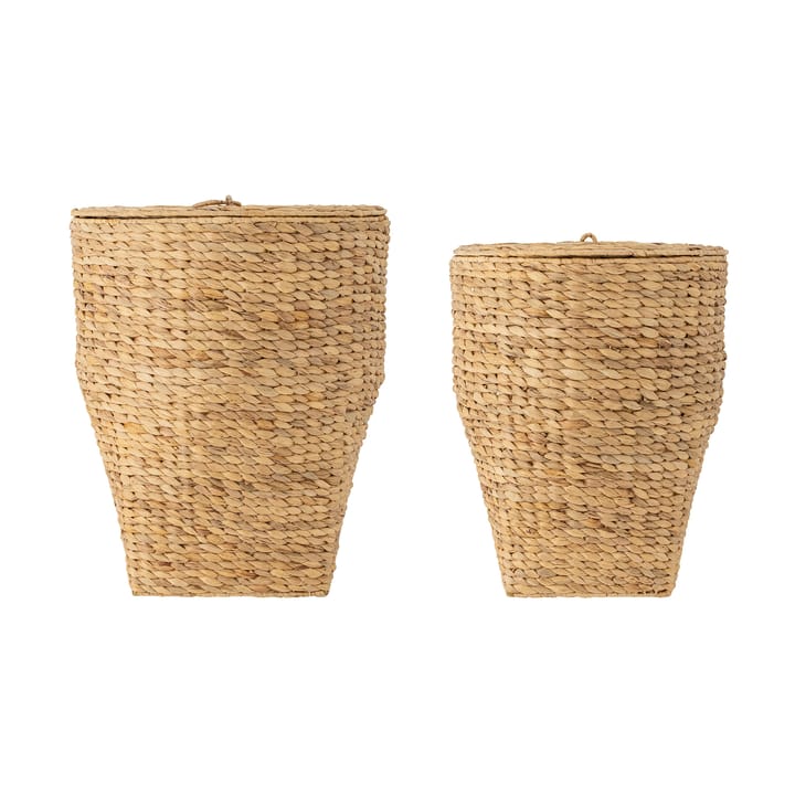 Kaise washing basket with lid 2 pieces, Water hyacinth Bloomingville