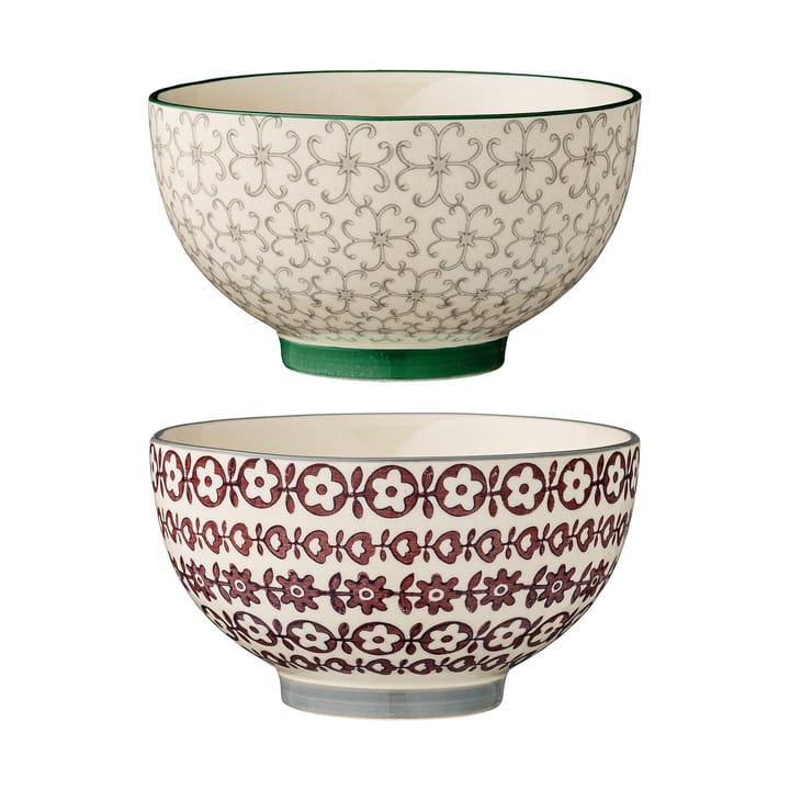 Karine bowl Ø 13.5 cm 2 pieces green-red - undefined - Bloomingville