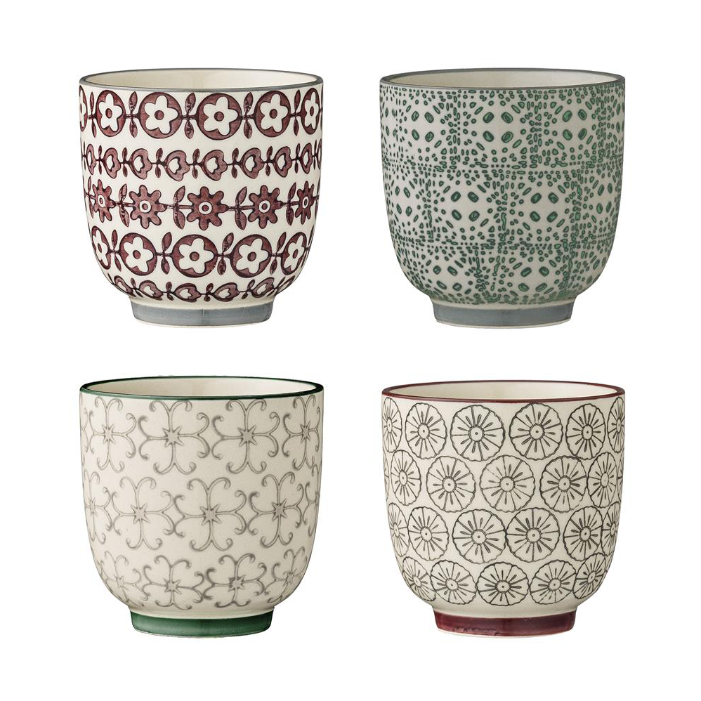 Bloomingville Karine cup 4 pieces 7 cm 7 cm | Scandinavian Design | Coffee cups | Multi