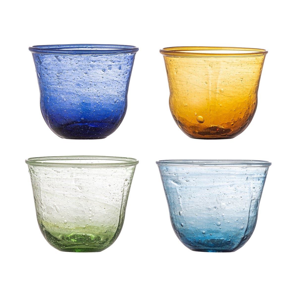 Bloomingville Karu drinking glasses 28 cl 4 pieces Blue-yellow-green-light blue