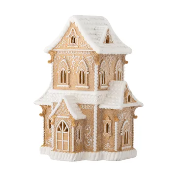 Kevin decorative house with light - Brown, 37 cm - Bloomingville