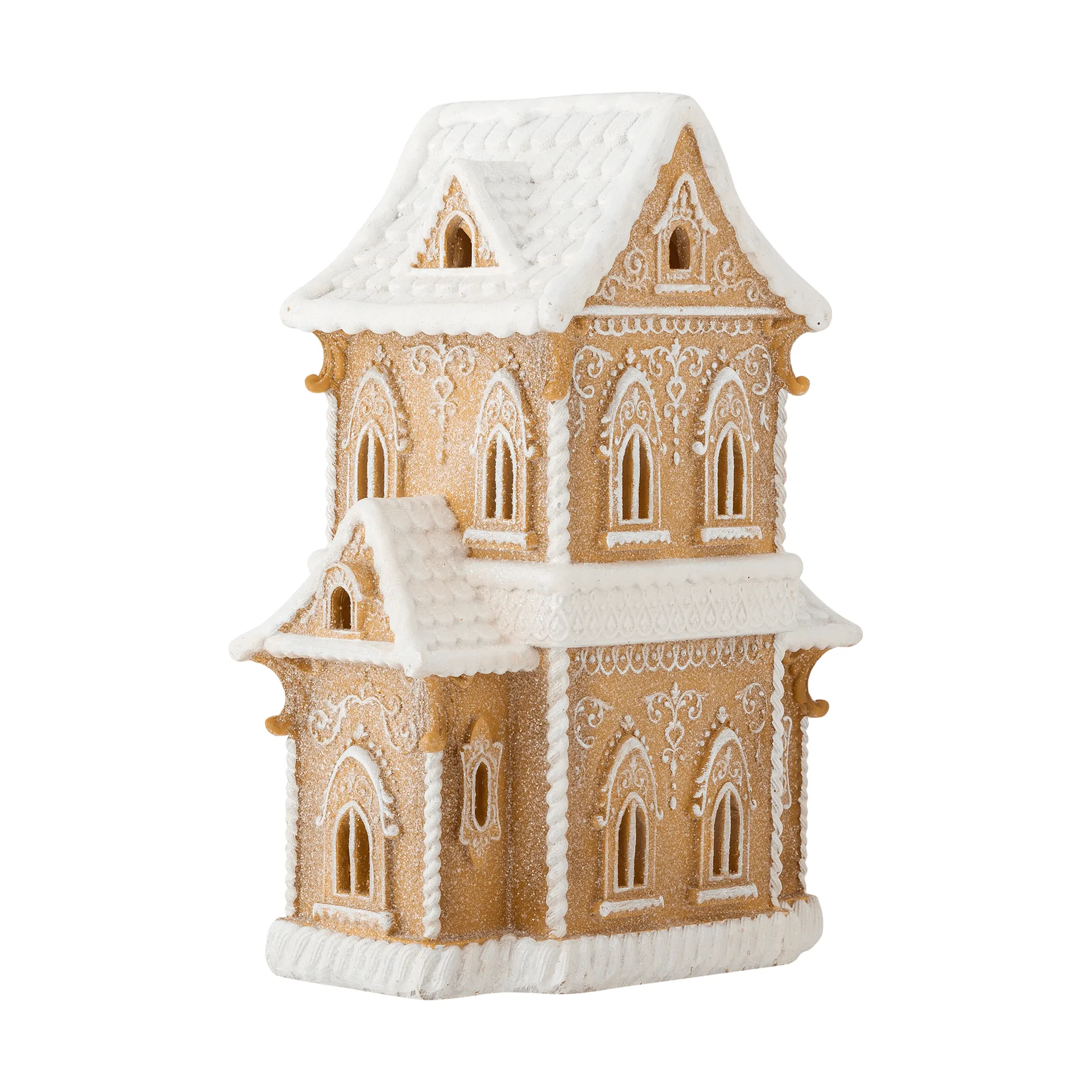 Kevin decorative house with light, Brown, 37 cm Bloomingville