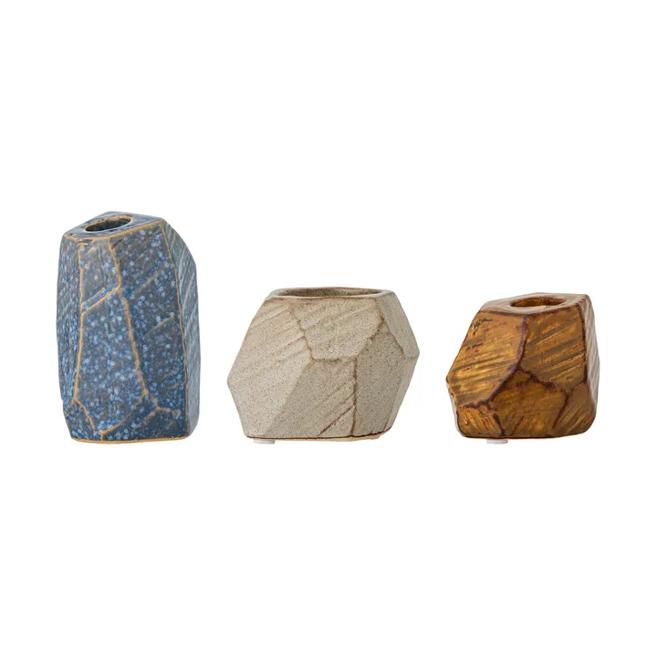 Kimber votive & candleholder 3-piece - Blue - Bloomingville