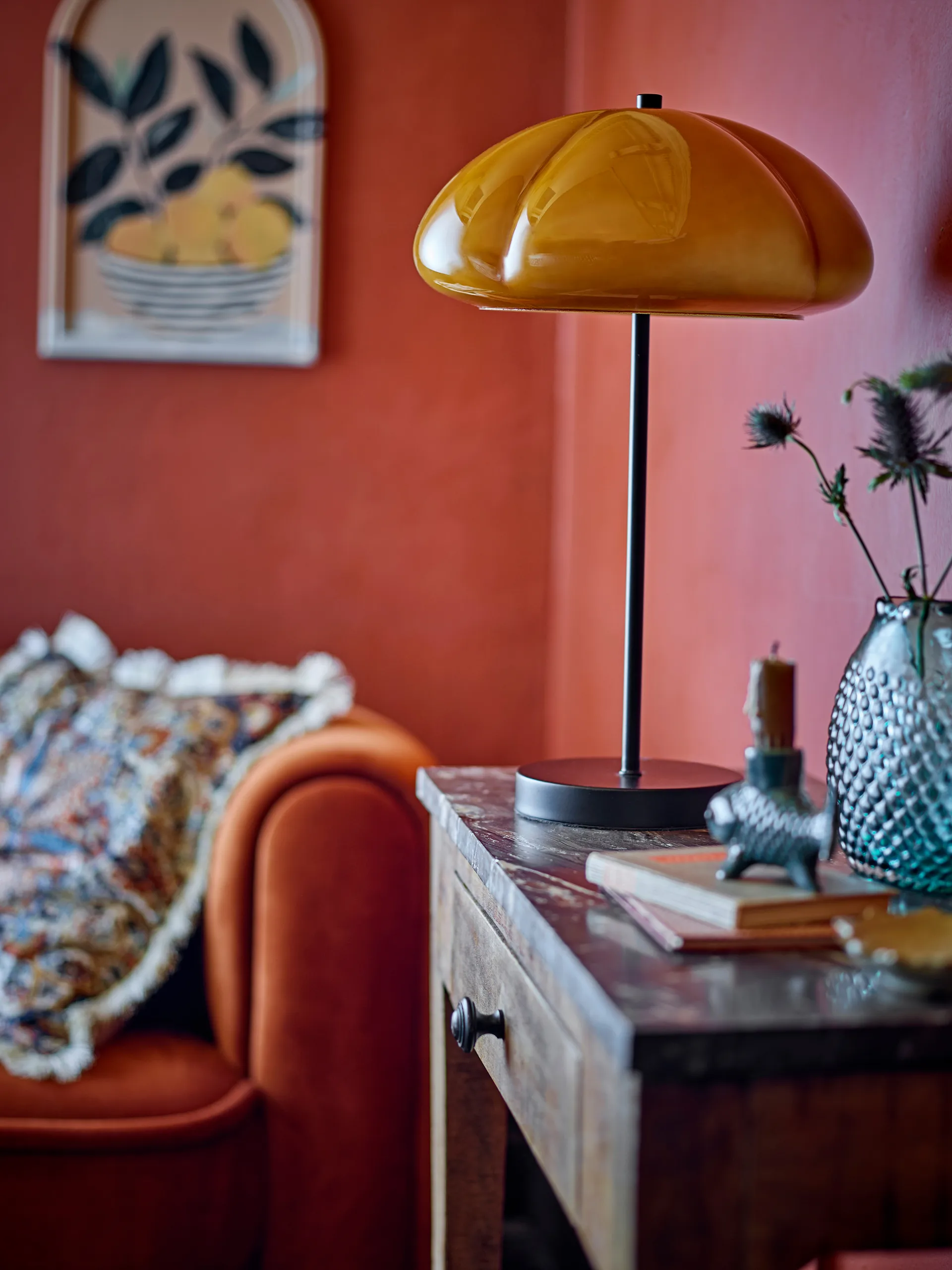 Kinoko table lamp Ø30 cm, Yellow Bloomingville