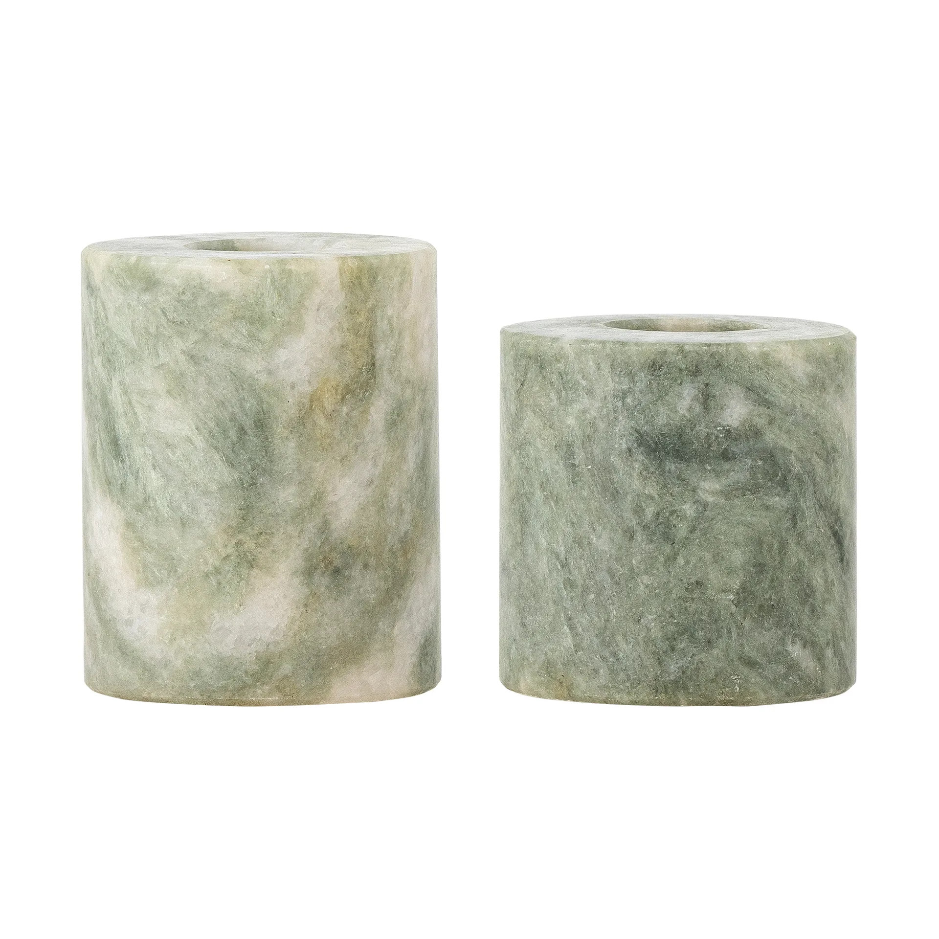 Kokoro candle holder 2 parts, Green marble Bloomingville