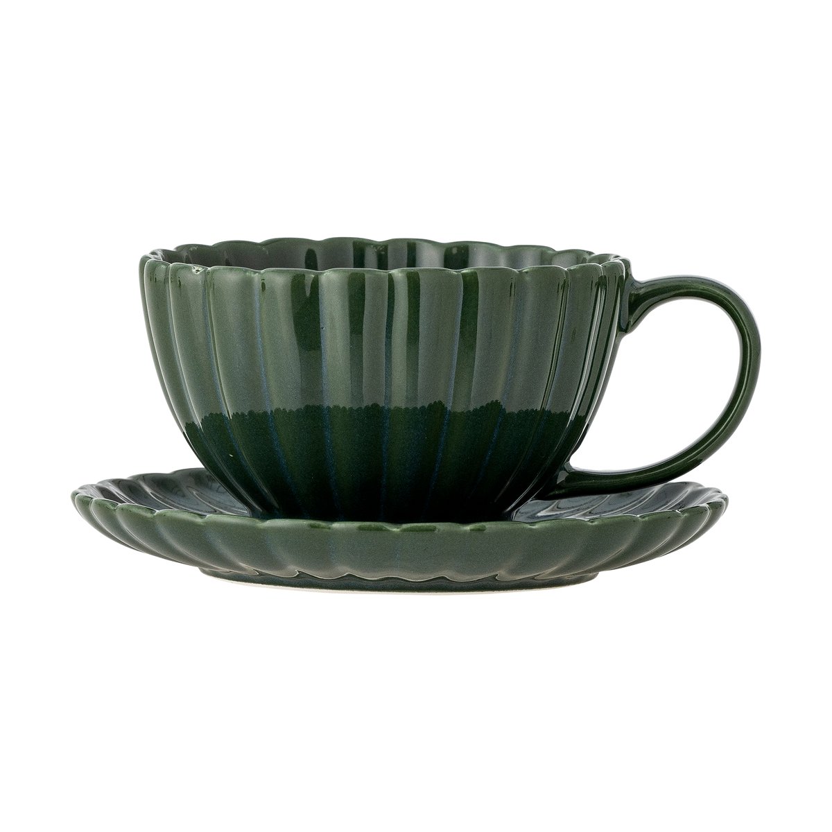 Bloomingville Latina cup 22 cl with saucer Green | Scandinavian Design | Coffee cups | Green