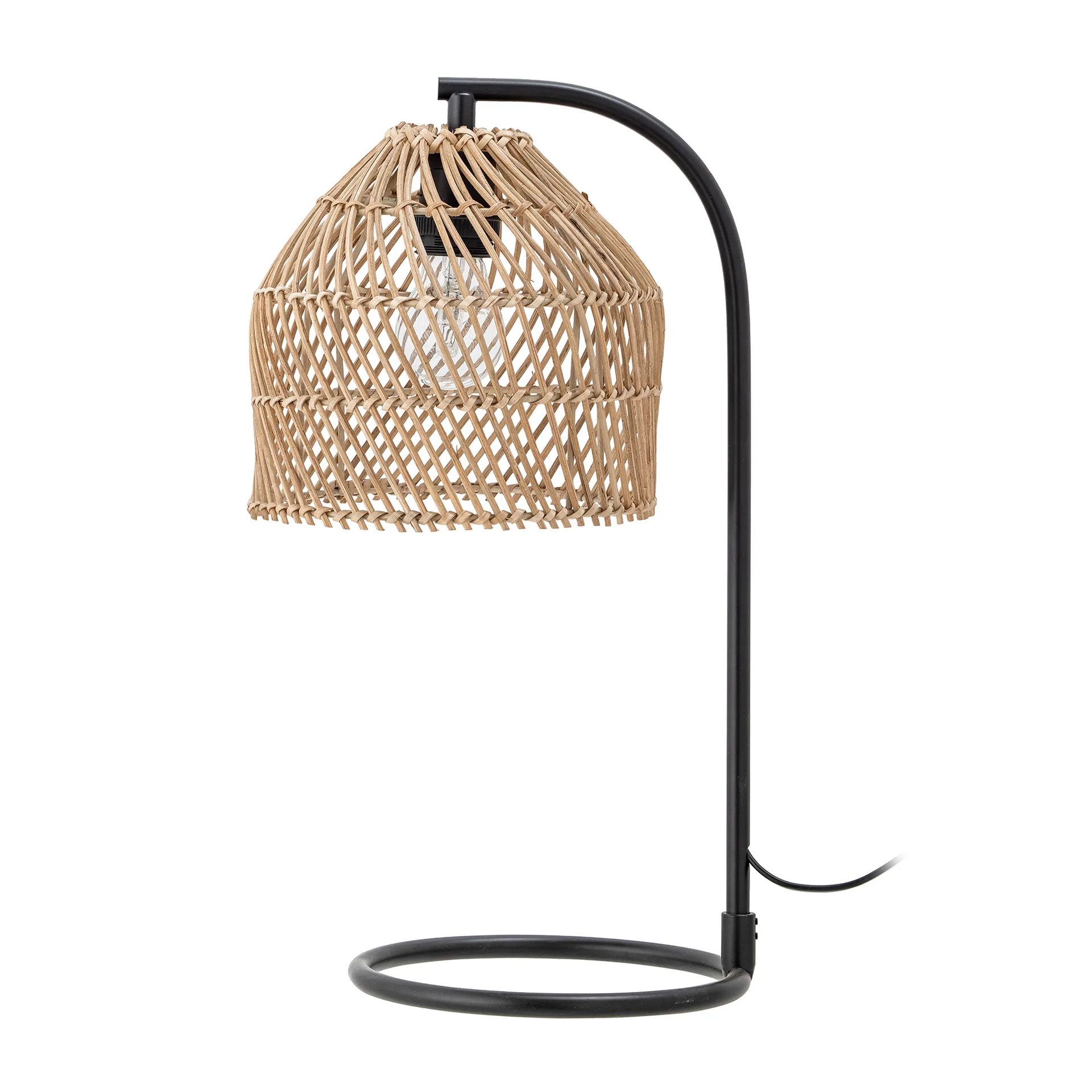 Leia table lamp rattan, Natural-black Bloomingville