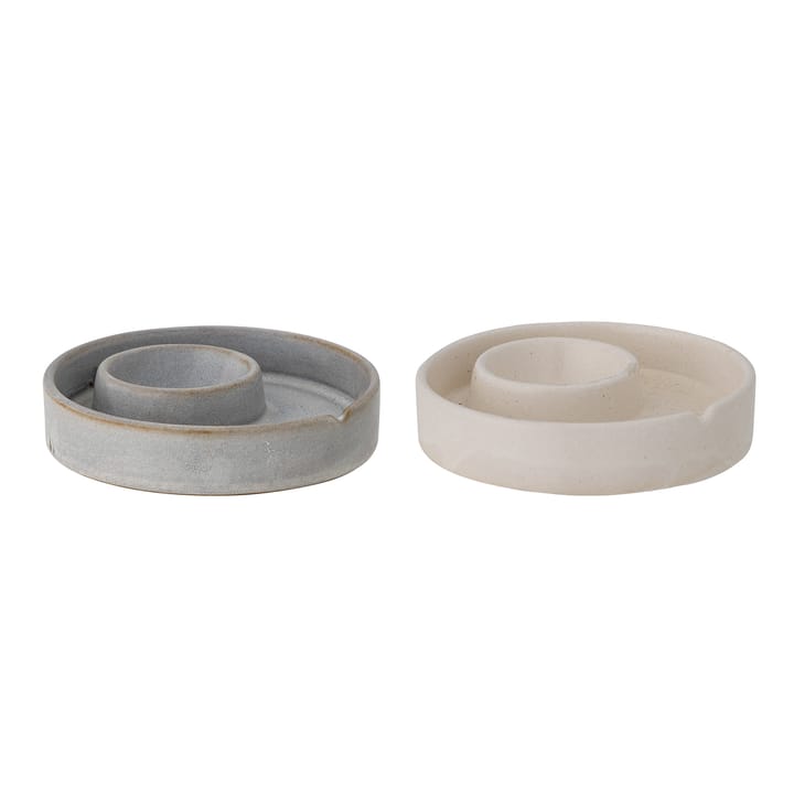 Lila egg cup set om 2 - grey-white - Bloomingville