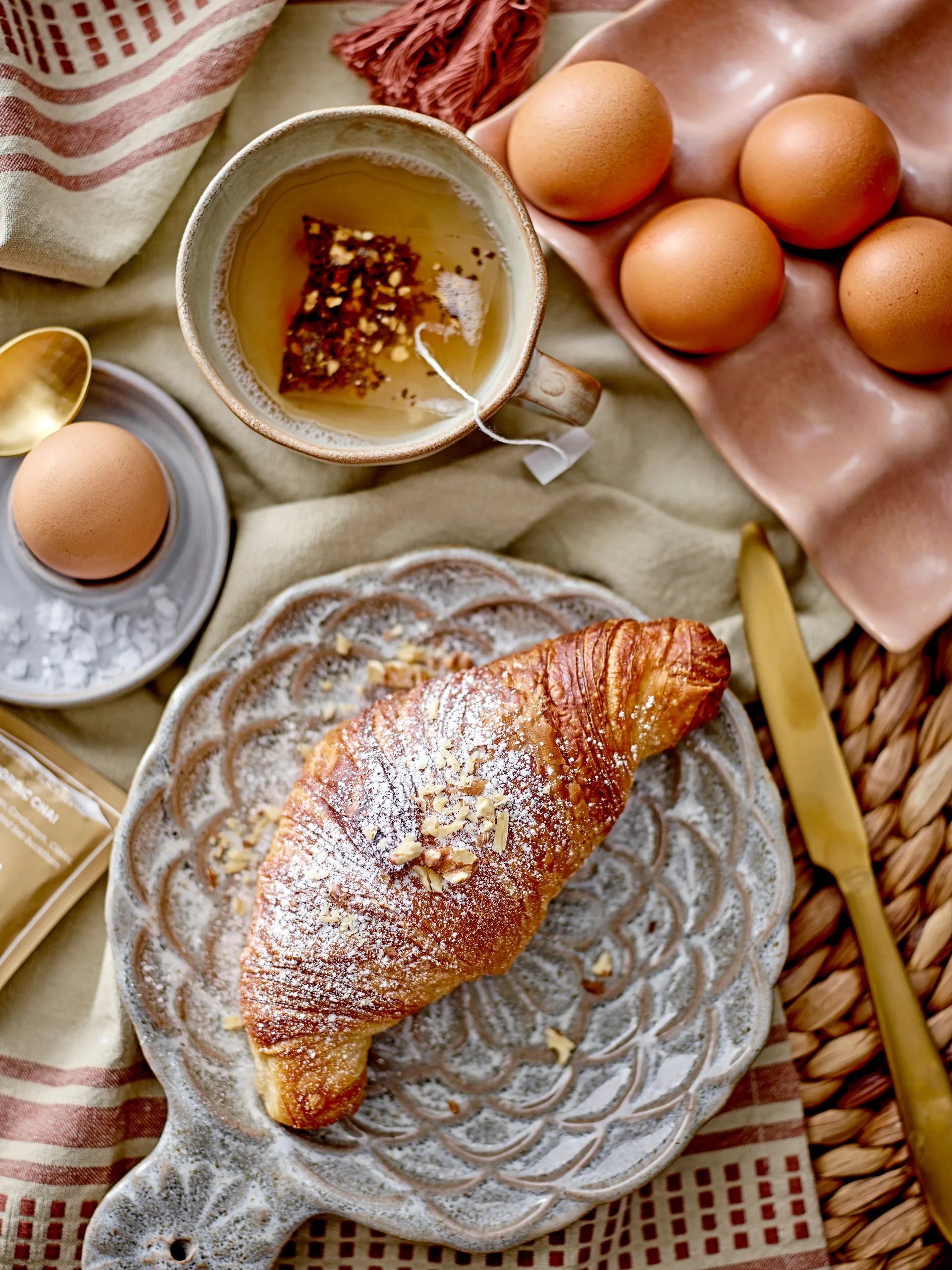 Lila egg cup set om 2, grey-white Bloomingville