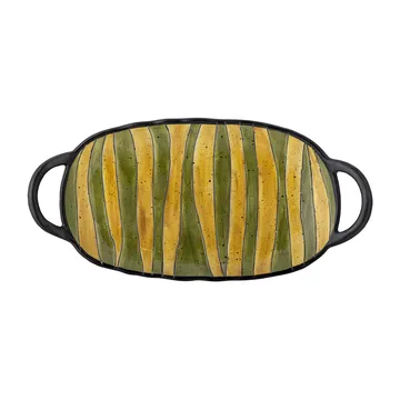 Lilie serving plate with handle 15x32.5 cm - Green - Bloomingville
