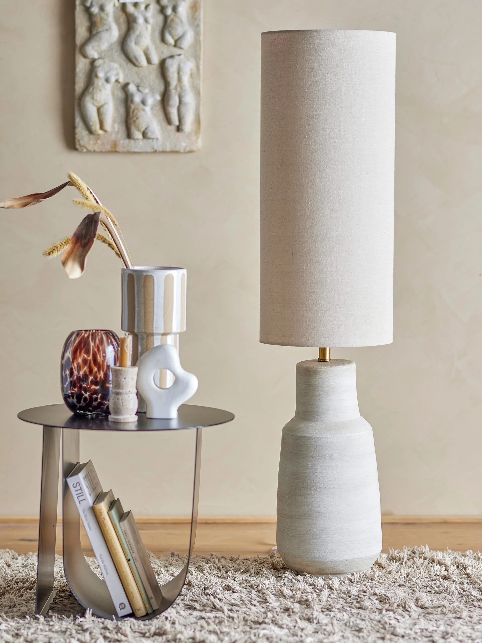 Linetta floor lamp Ø28x113 cm, White Bloomingville