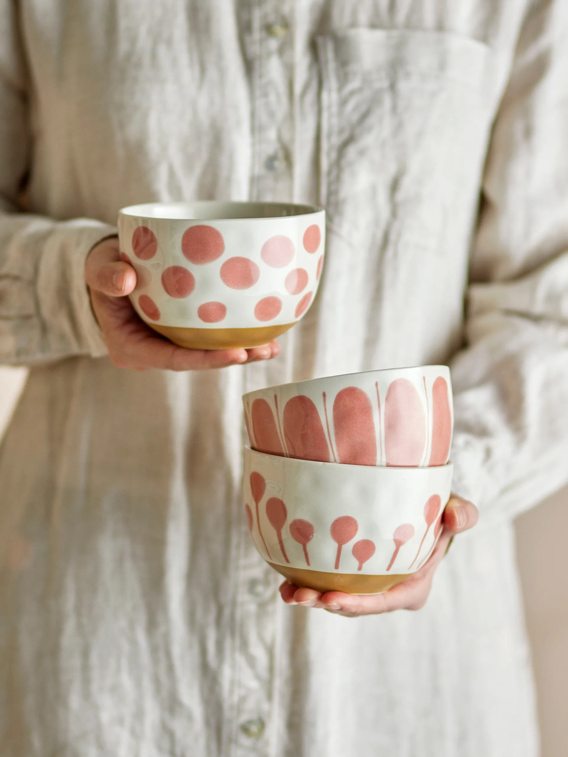 Linora bowl 58 cl 3 pieces, Rose Bloomingville