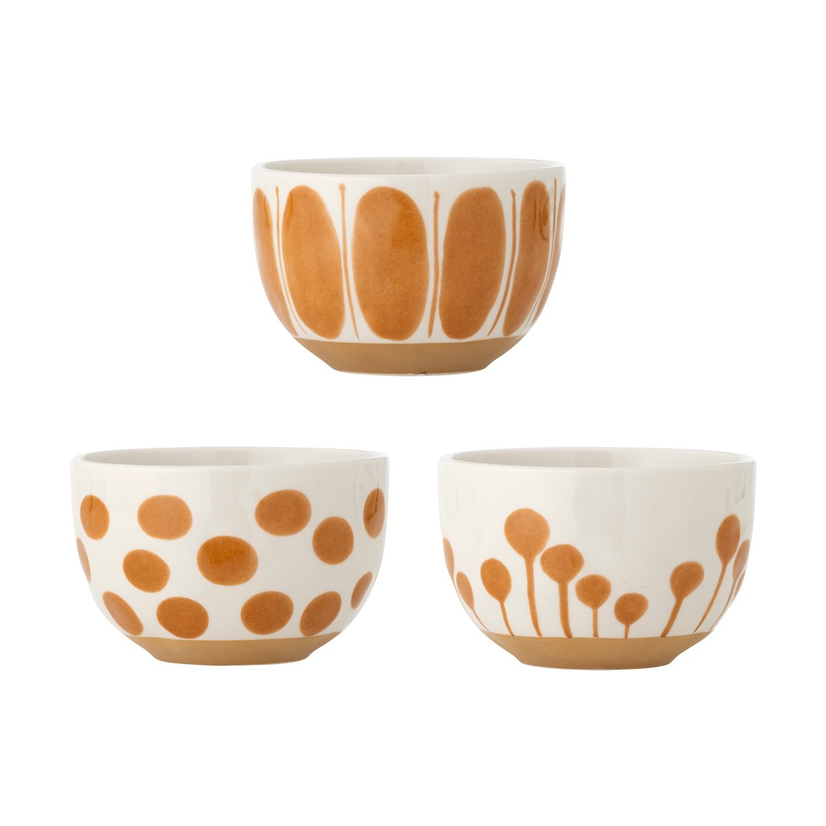 Bloomingville Linora bowl 58 cl 3 pieces White-brown