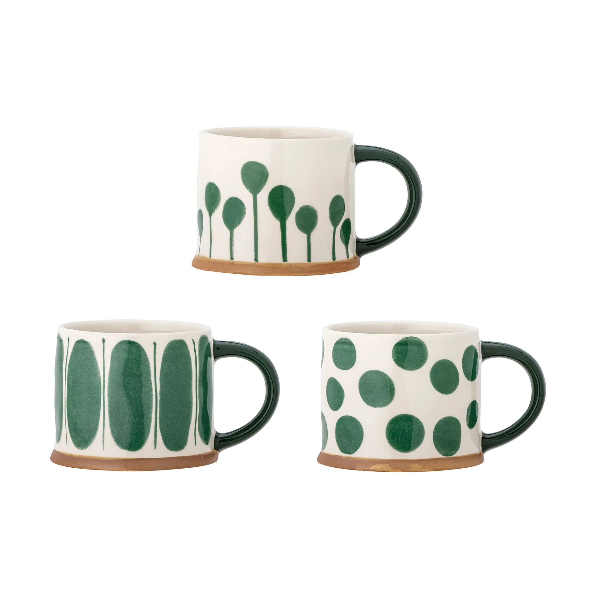 Linora mug 450 ml 3-pack, Green Bloomingville