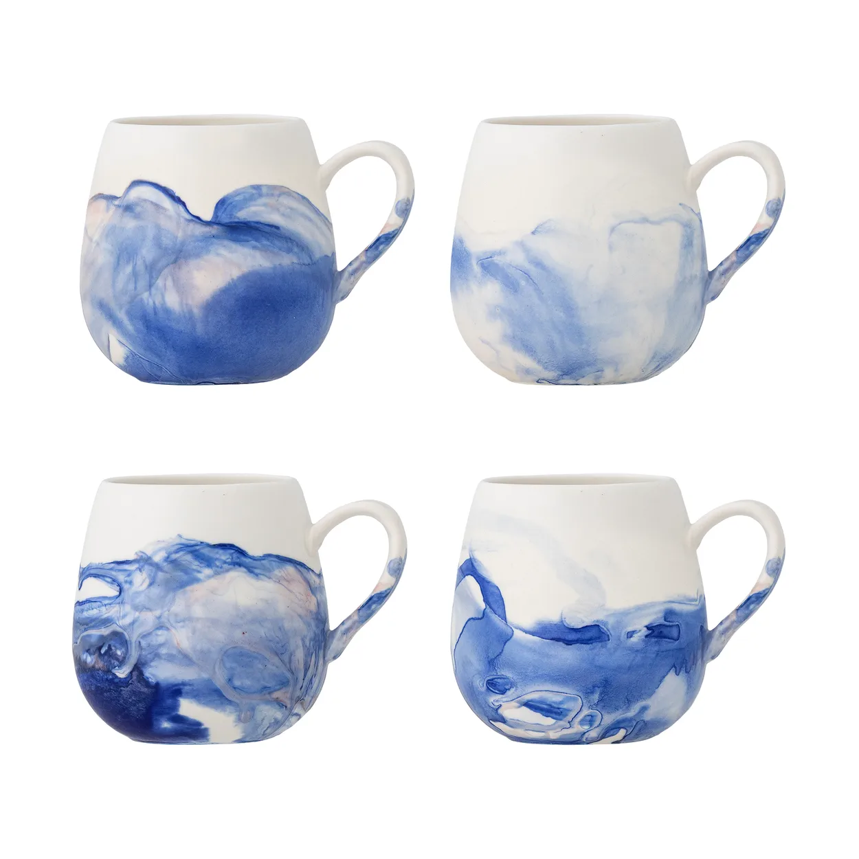 Bloomingville Lyre cup 4-pack Blue | Scandinavian Design | Coffee cups | Blue