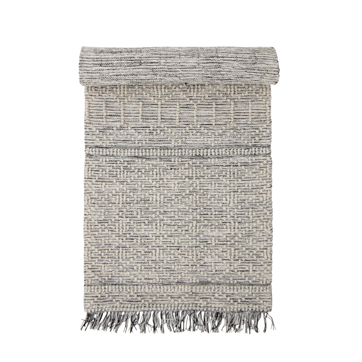 Bloomingville Maisy rug 75x245 cm Gray | Scandinavian Design | Fringe & Deep pile rugs | Grey