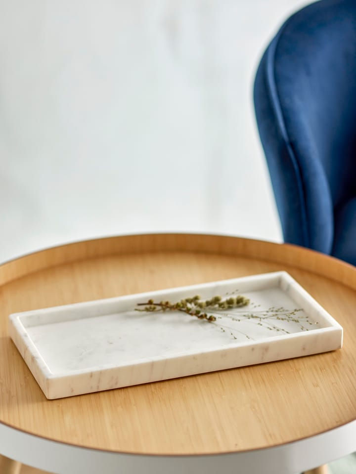 Majsa decorative tray 18x38 cm - White marble - Bloomingville