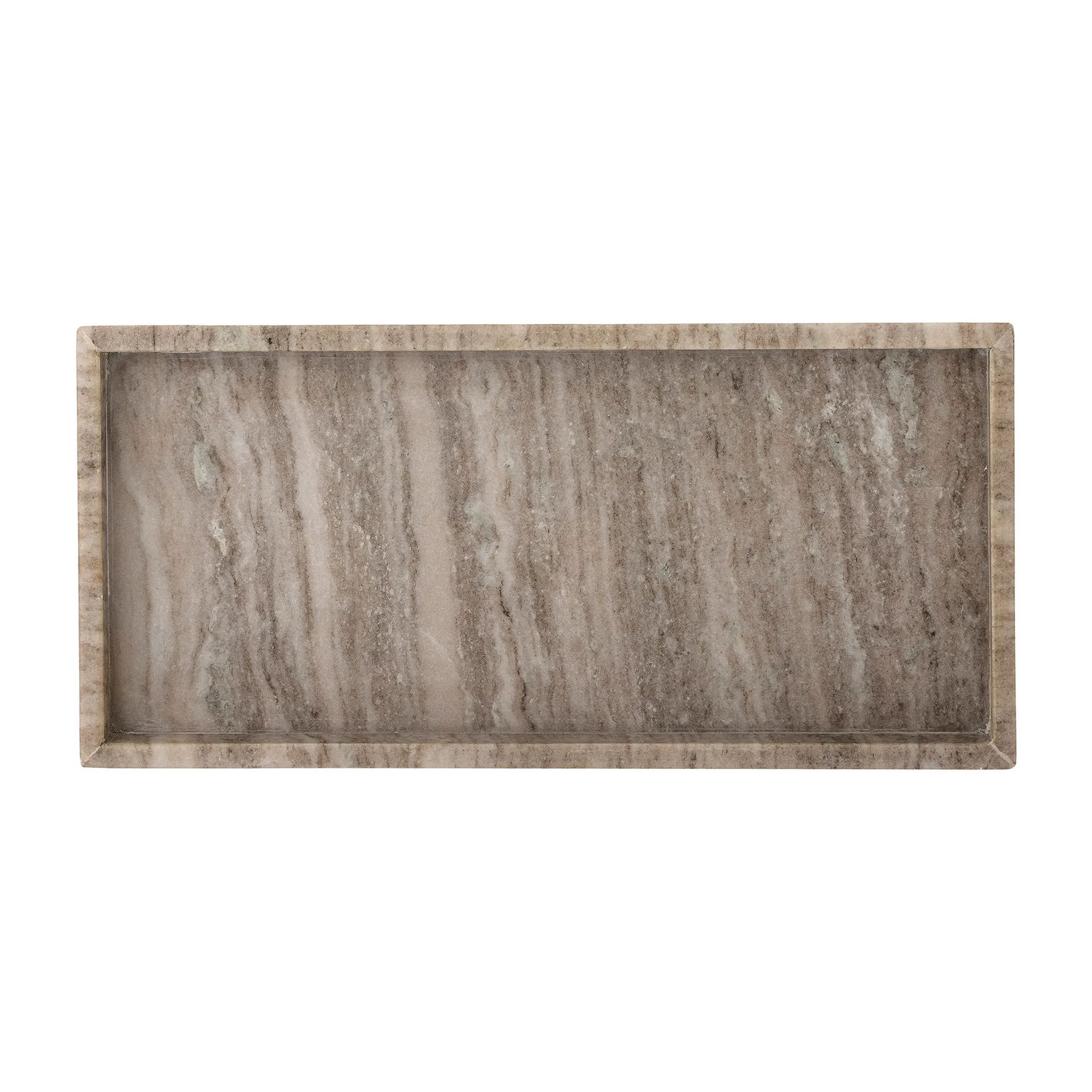 Majsa tray marble 18x38 cm, Brown Bloomingville