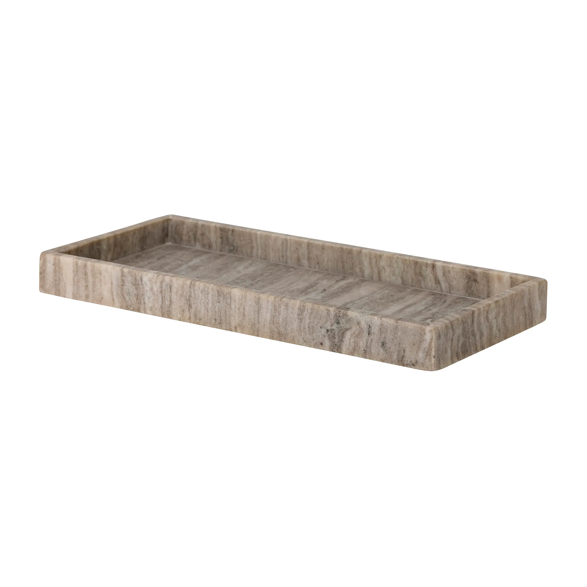 Majsa tray marble 18x38 cm, Brown Bloomingville