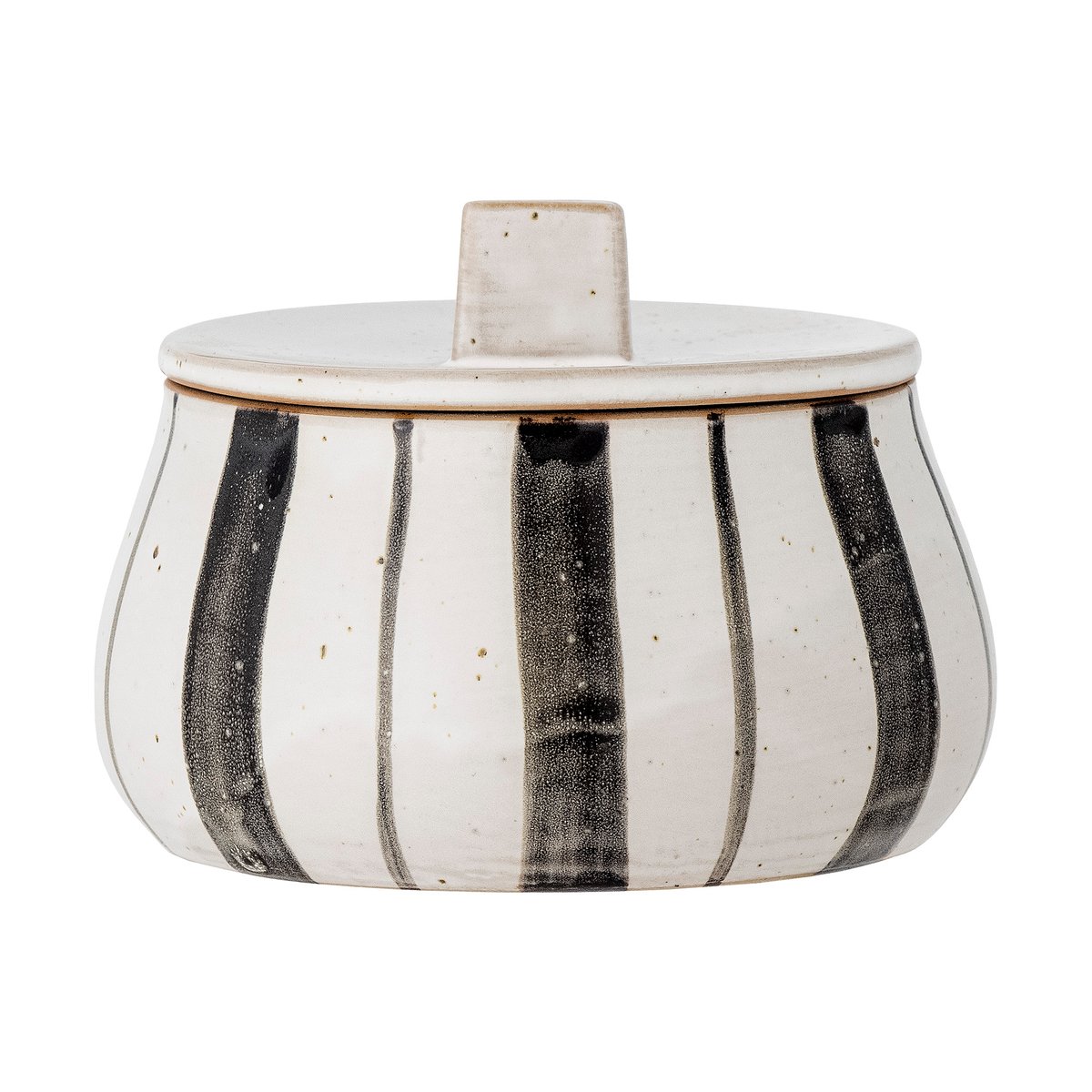 Bloomingville Marita jar with lid o12 cm Black-white