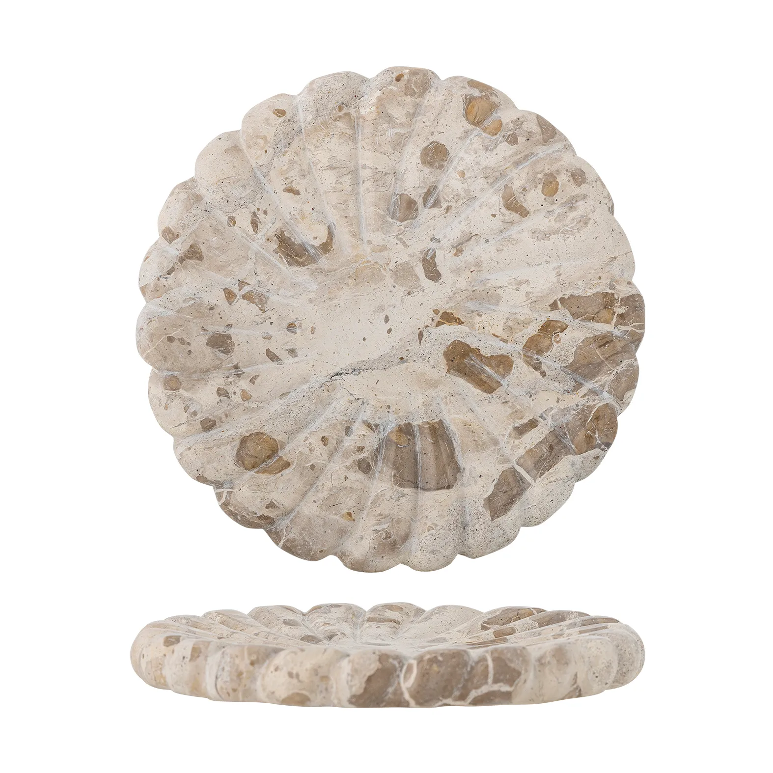 Marlie marble tray Ø22.5 cm, Natural Bloomingville
