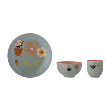 Meadow children's dinnerware stoneware 3 pieces - Flowers - Bloomingville