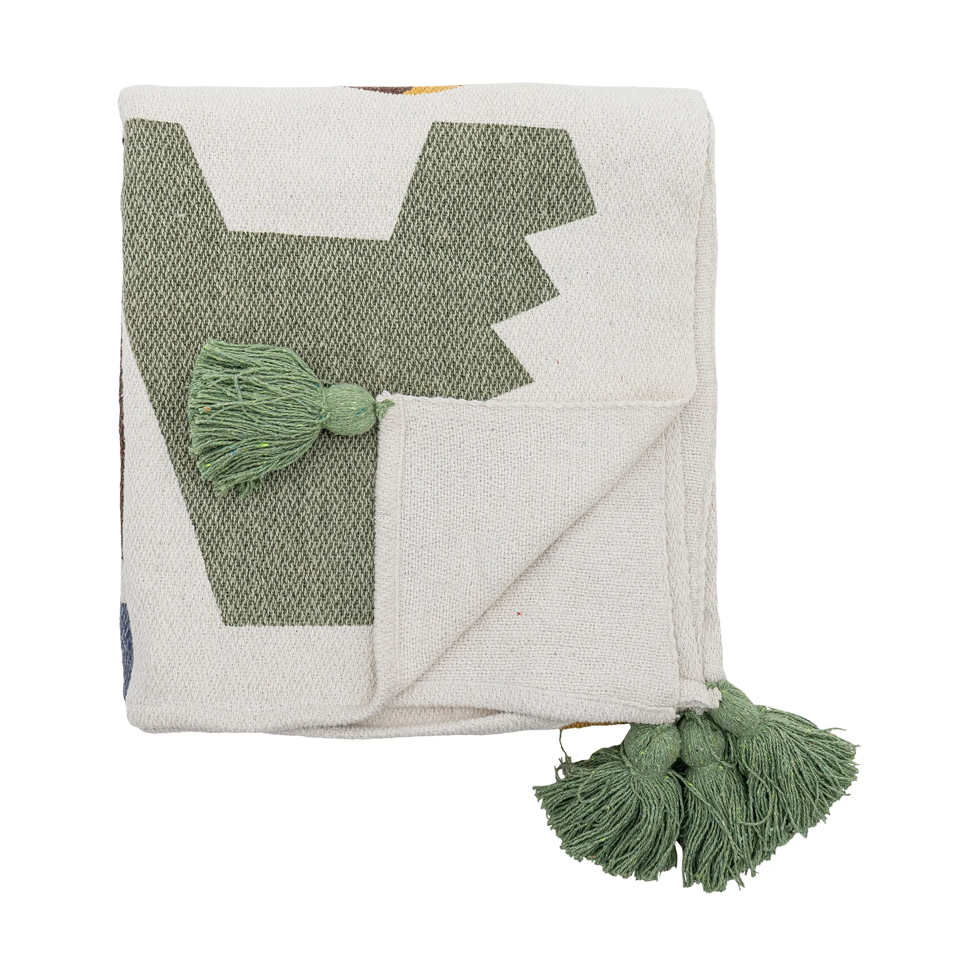 Memmo cotton throw 160x130 cm, Natural Bloomingville