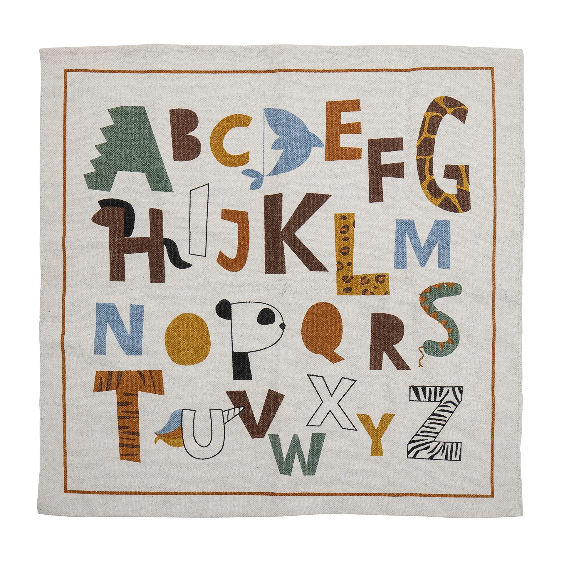Memmo rug 110x110 cm, Alphabet Bloomingville