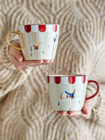 Merry-go-round cup 30 cl 2 pieces - Red-white - Bloomingville