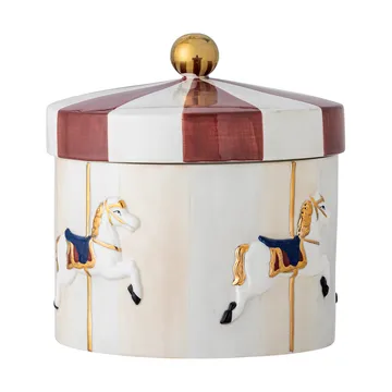 Merry-go-round jar with lid Ø19.5x20.5 cm - Red-white - Bloomingville