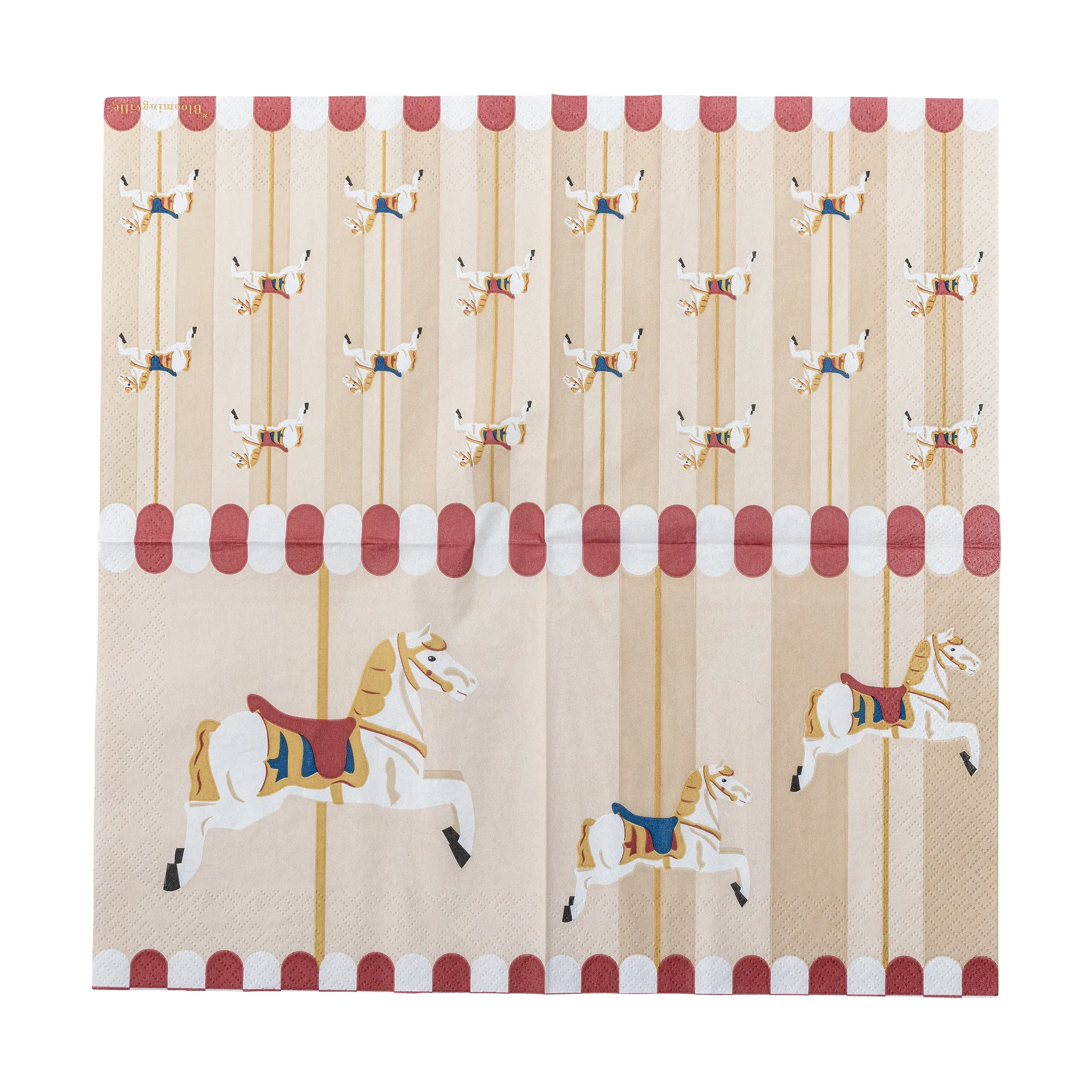 Merry-go-round napkin 33x33 cm 20-pack, Nature Bloomingville