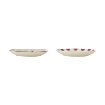 Merry-go-round plate Ø16 cm 2 pieces - Beige-red - Bloomingville