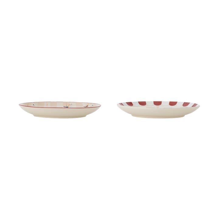 Merry-go-round plate Ø16 cm 2 pieces, Beige-red Bloomingville
