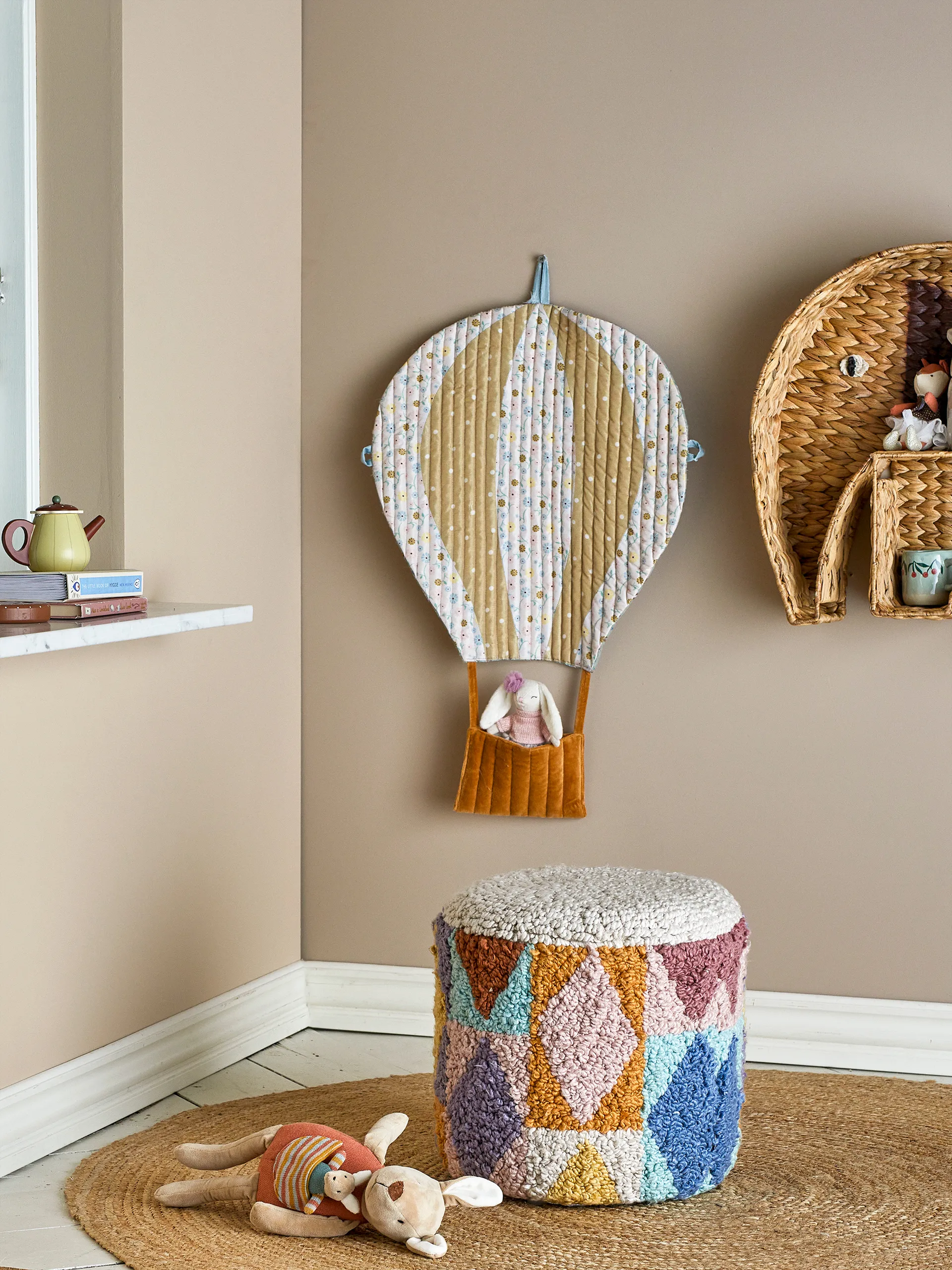 Miaki pouf 30xØ30 cm, Grey Bloomingville