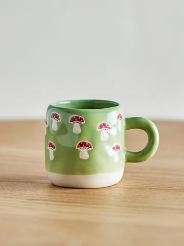Millie cup 110 ml - Green, mushrooms - Bloomingville