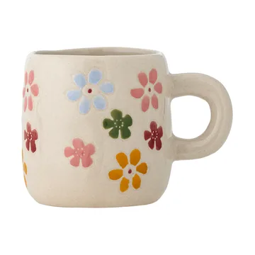 Millie cup 110 ml - White, flowers - Bloomingville