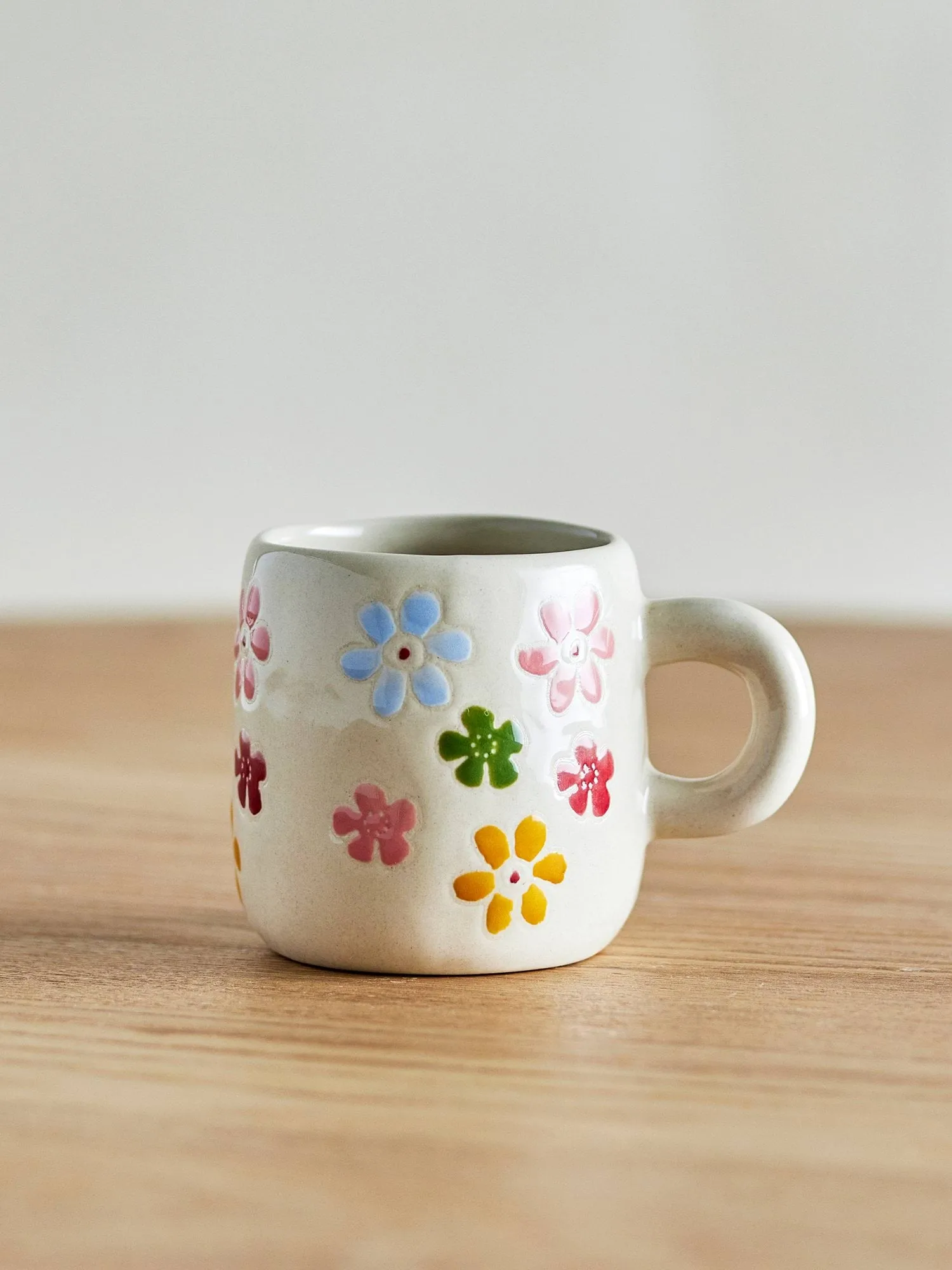 Millie cup 110 ml, White, flowers Bloomingville